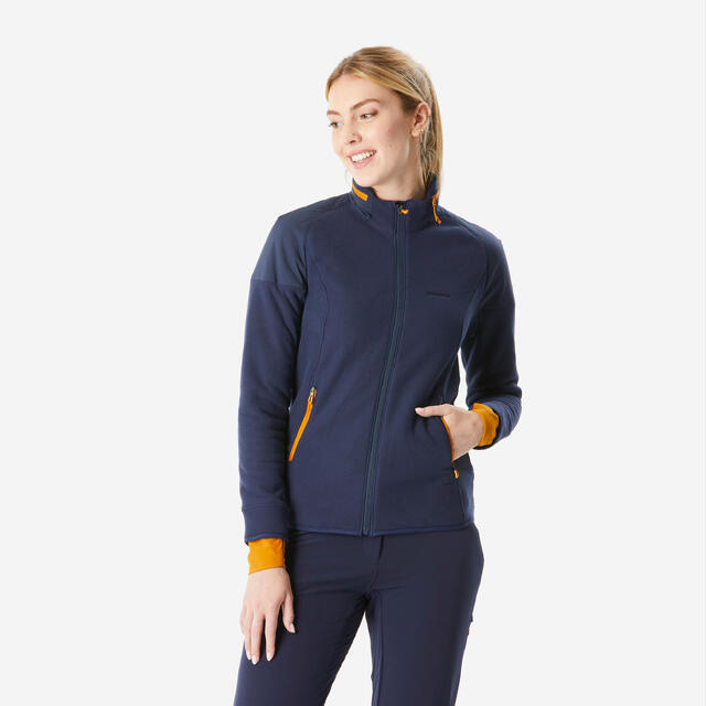 Fleecejacke Damen warm Winterwandern - MH500 Mountain blau