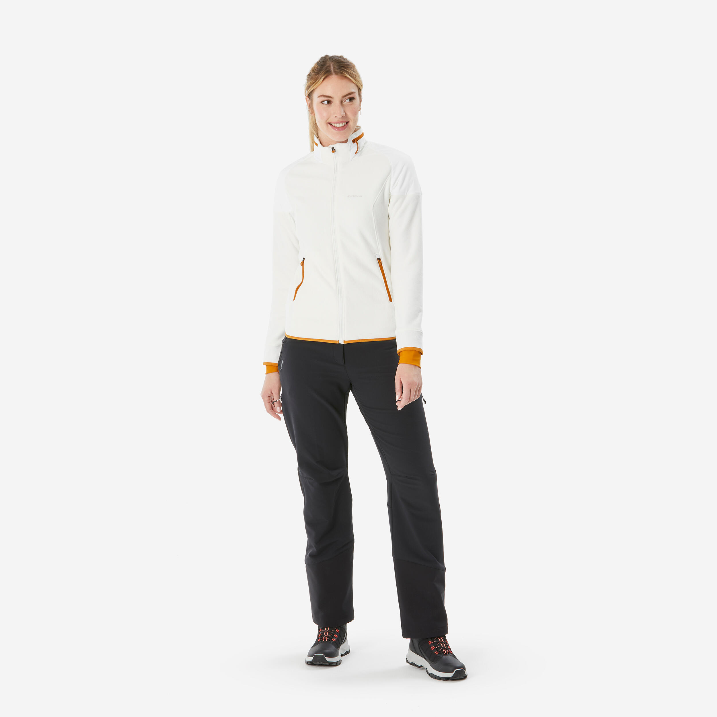 Pantalón de senderismo cálido perlante mujer, SH500 VENTIL negro  11/20