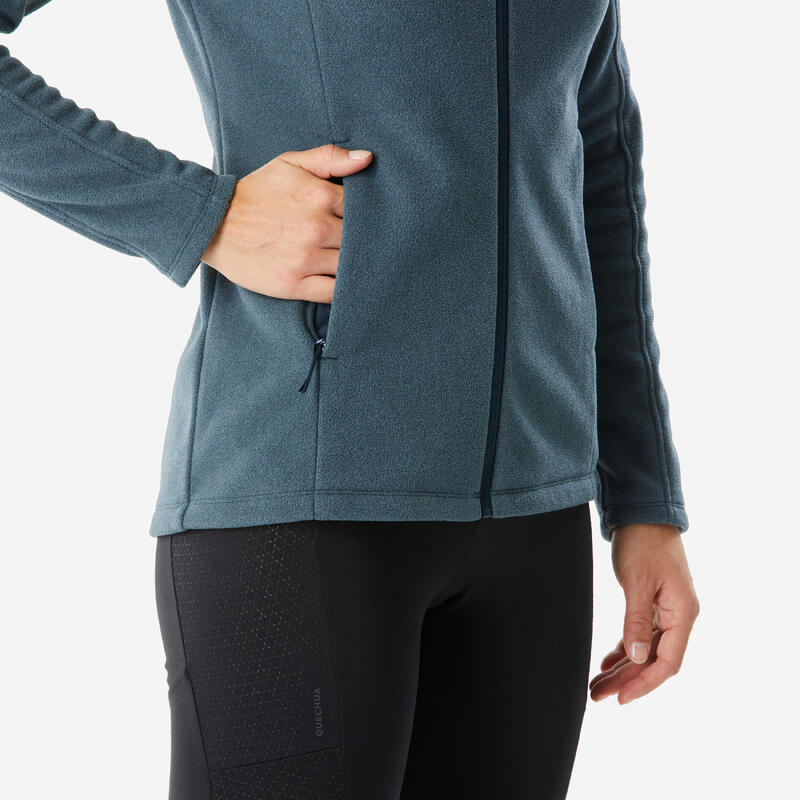 Fleece wandeljas voor dames MH 500 groen