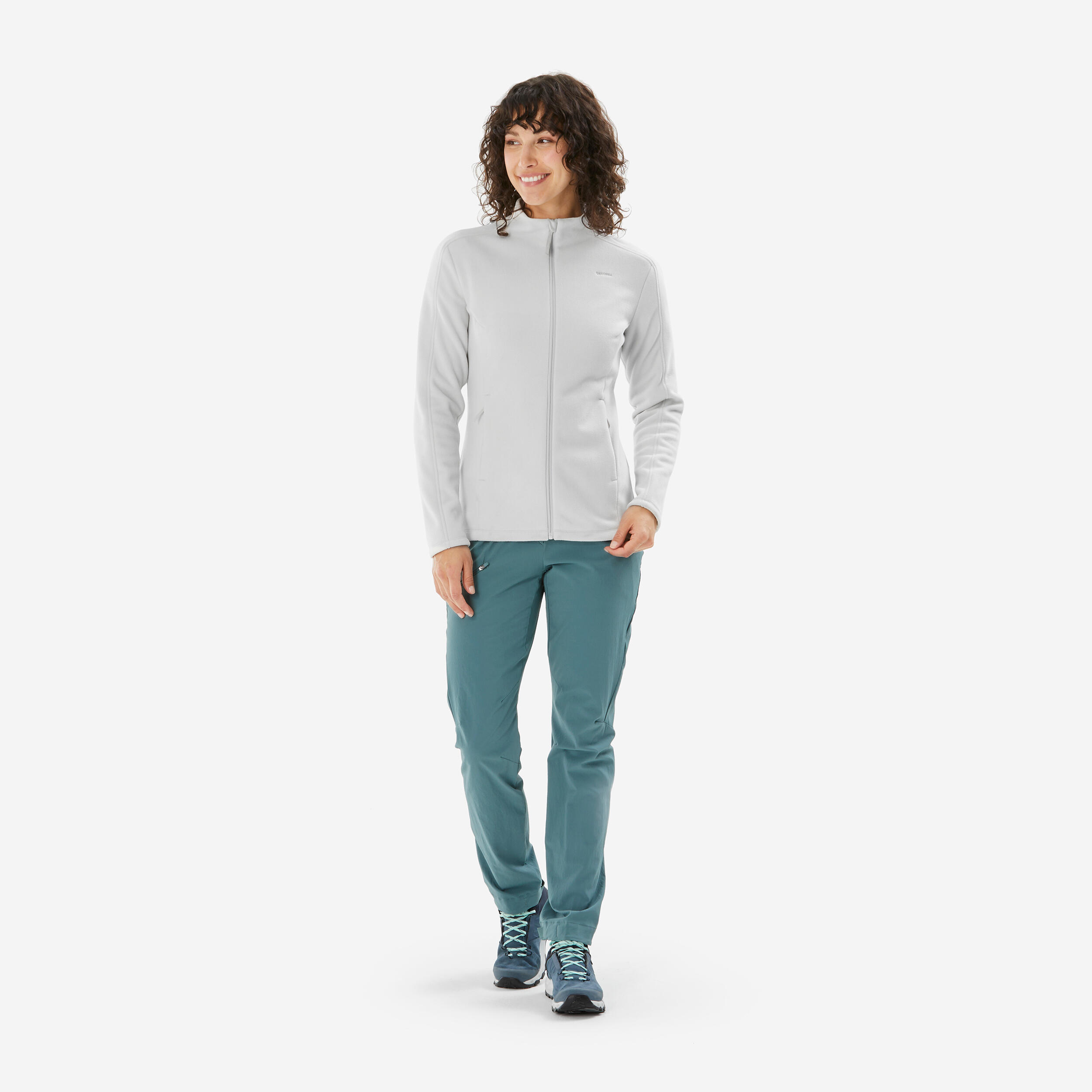 Fleece wandeljas voor dames MH 500 grijs 2/5