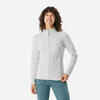 Women’s hiking fleece jacket MH500 - grey