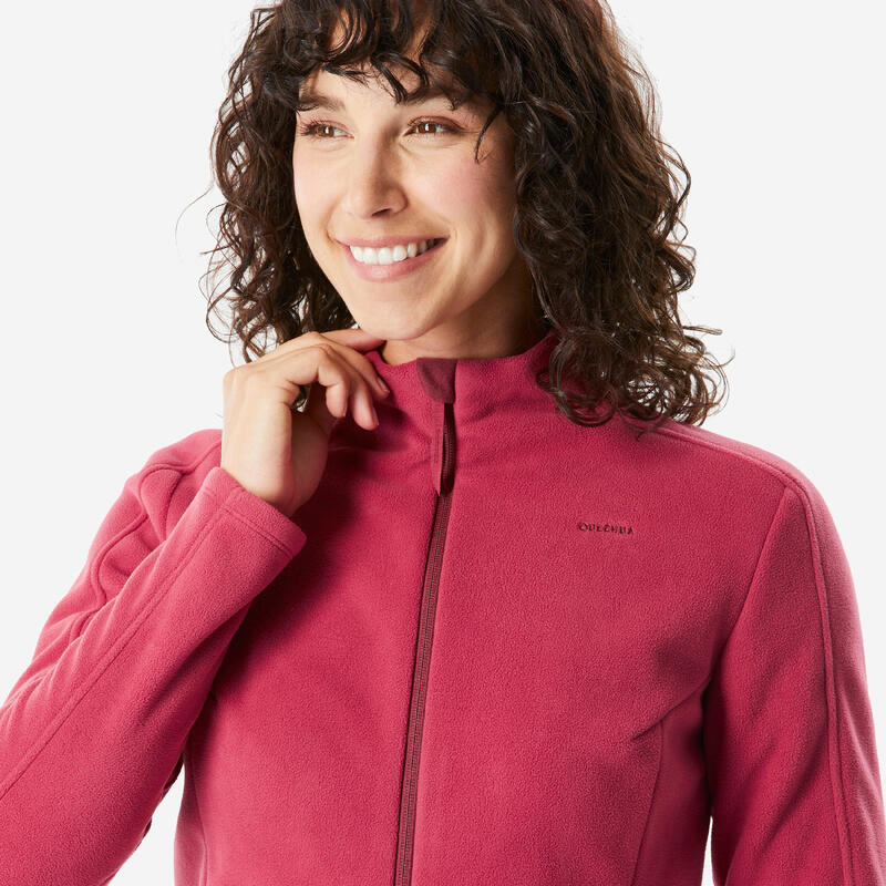 Polaire de randonnée montagne femme, MH500 full zip rose