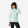 Women’s mountain hiking fleece jacket, MH500 Full Zip - Light Green