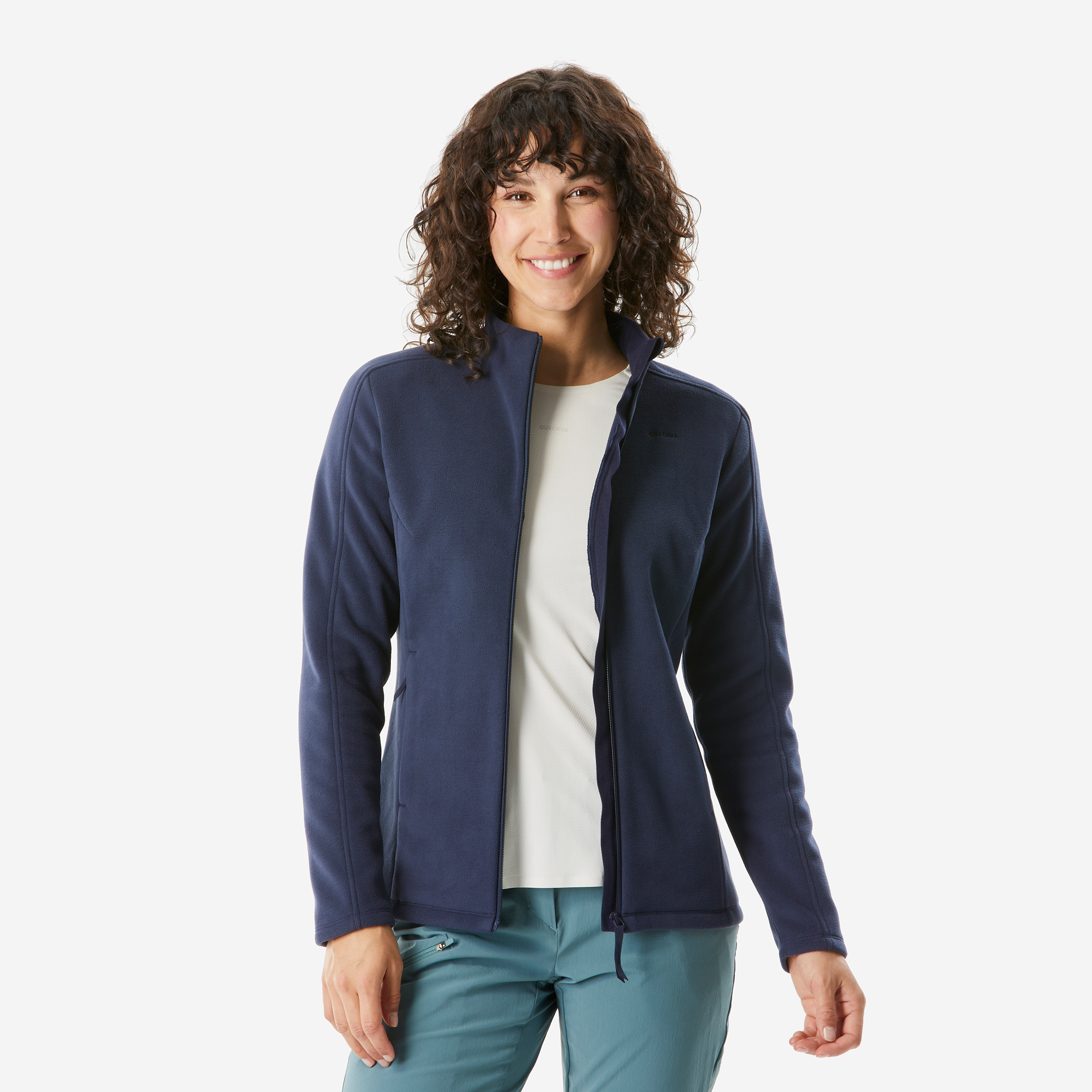 Polaire de randonnée montagne femme, mh500 full zip bleu - Randonnée - Trek - Quechua- Clubs - Entreprises - Collectivités - Associations