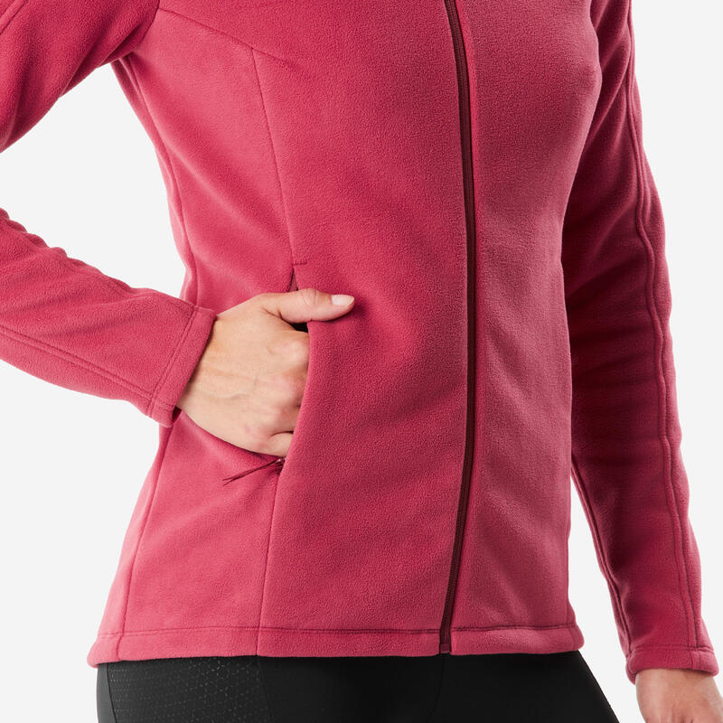 Polaire de randonnée montagne femme, MH500 full zip rose