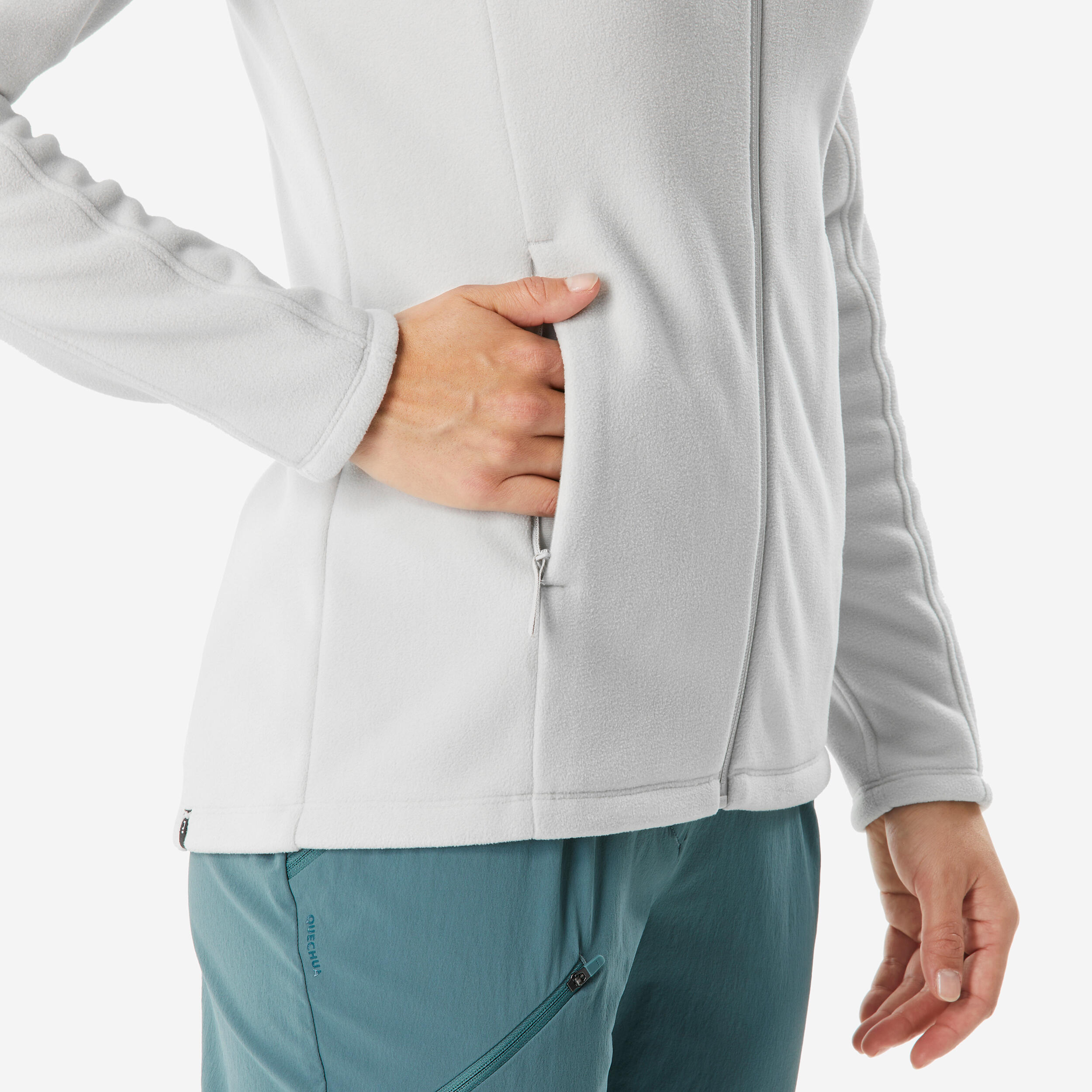 Fleece wandeljas voor dames MH 500 grijs 5/5