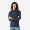Women’s mountain hiking fleece jacket, MH500 Full Zip - Blue