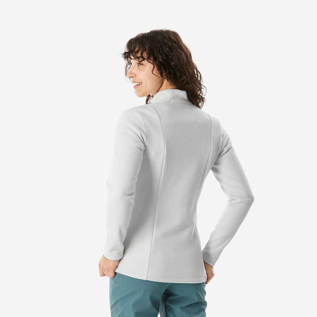 Γυναικείο fleece μπουφάν πεζοπορίας MH500 - Ανοιχτό πράσινο