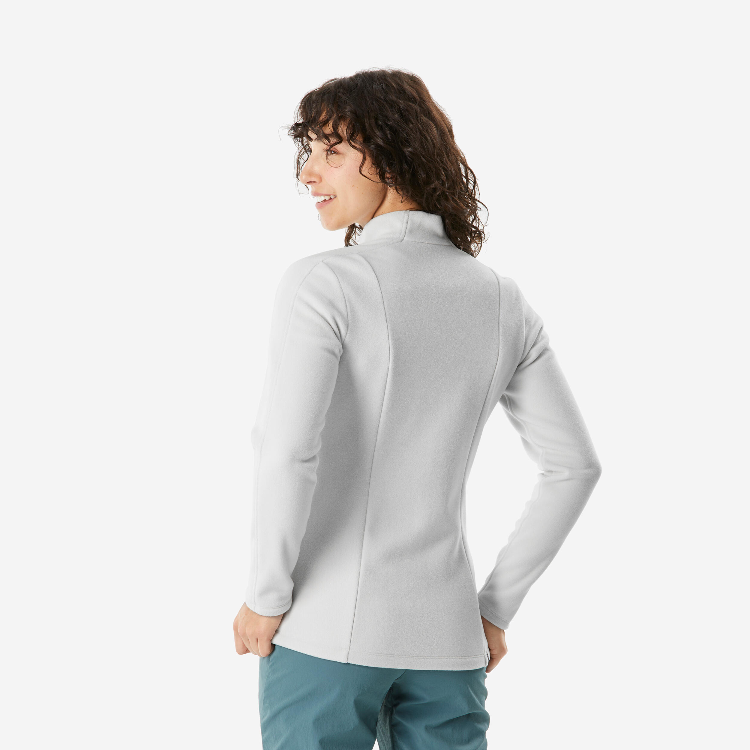 Fleece wandeljas voor dames MH 500 grijs 3/5