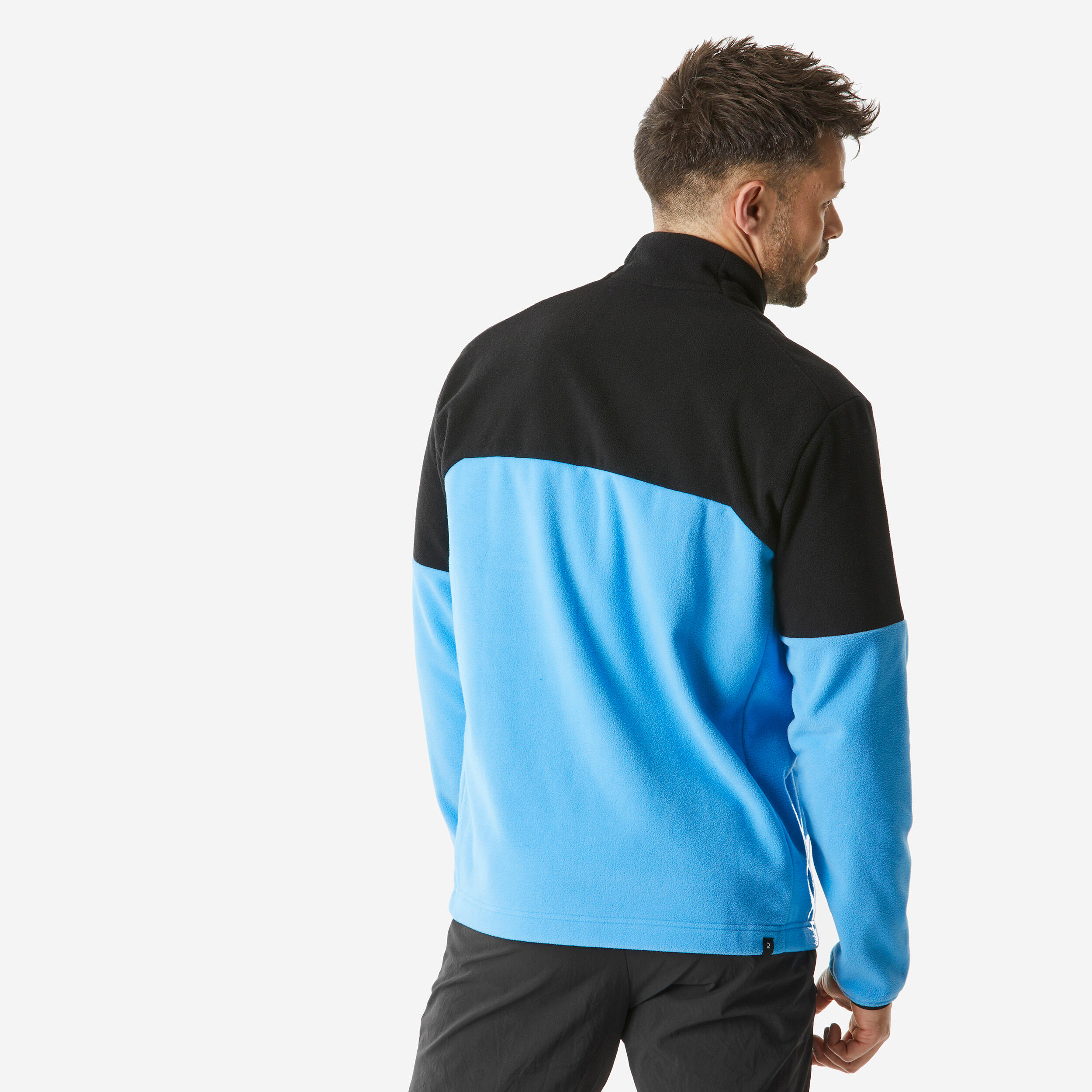 Men’s mountain hiking fleece jacket, MH500 Full Zip - Blue 3/5