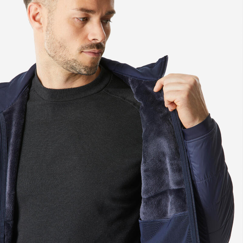 Polaire de randonnée hybride chaude homme, MH900 Mountain bleu