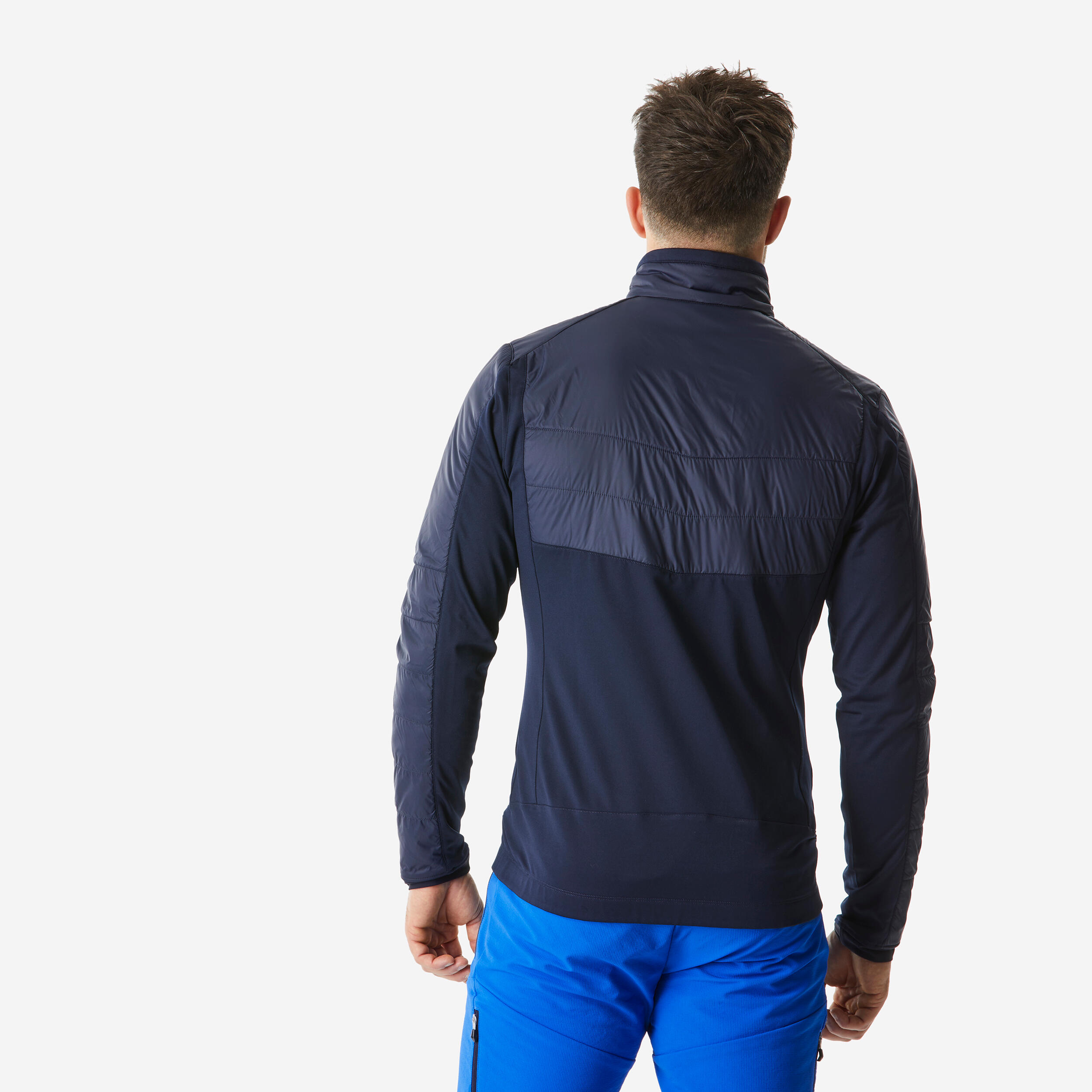 Warme hybride fleece jas voor wandelen heren MH900 Mountain blauw 3/7