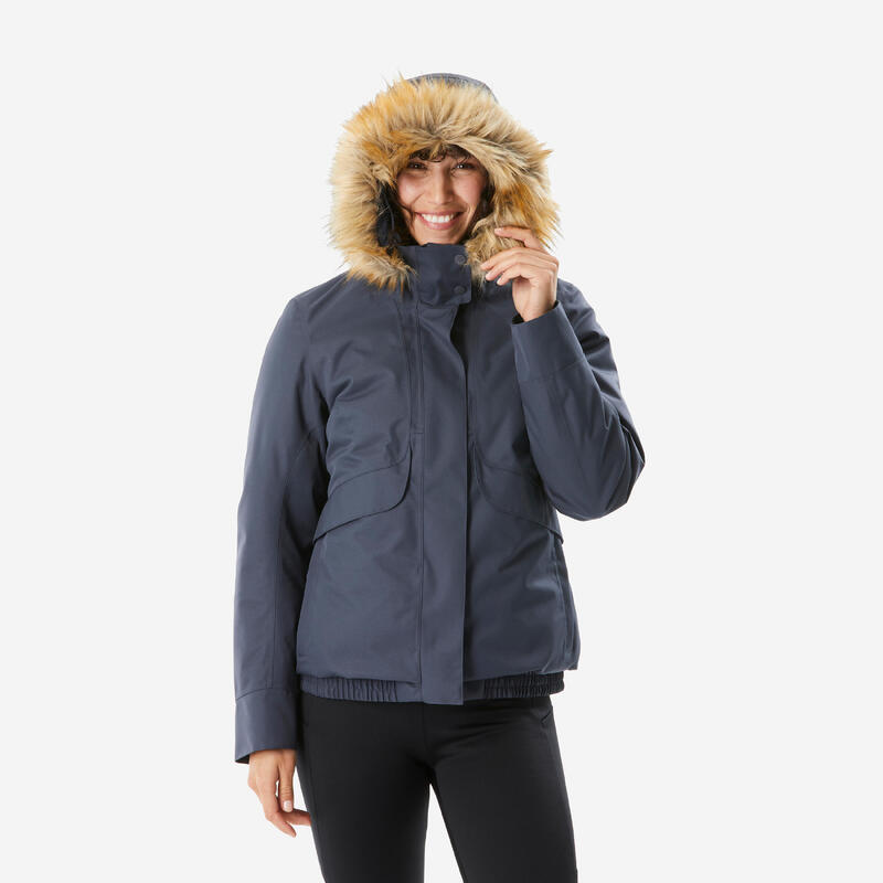 Winterjacke Damen Blouson warm bis -8°C wasserdicht Winterwandern - SH500