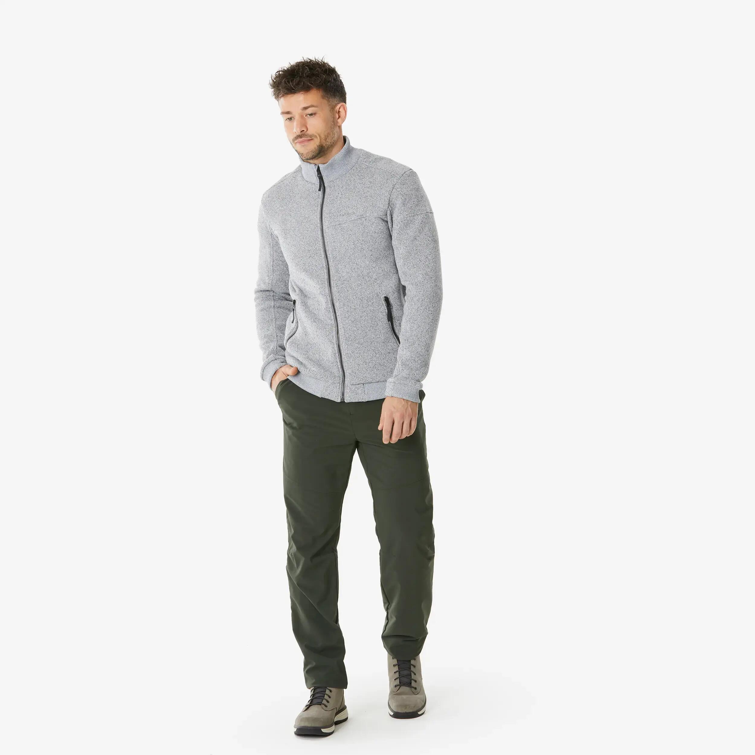 Men Hiking & Trekking Snow Trousers - Water Repellent Windproof Fabric - NH100 - Khaki -  2