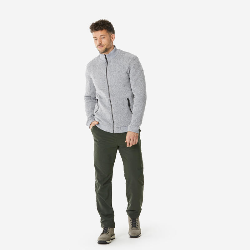Pantalon Călduros Hidrofob Drumeție NH100 Kaki Bărbați
