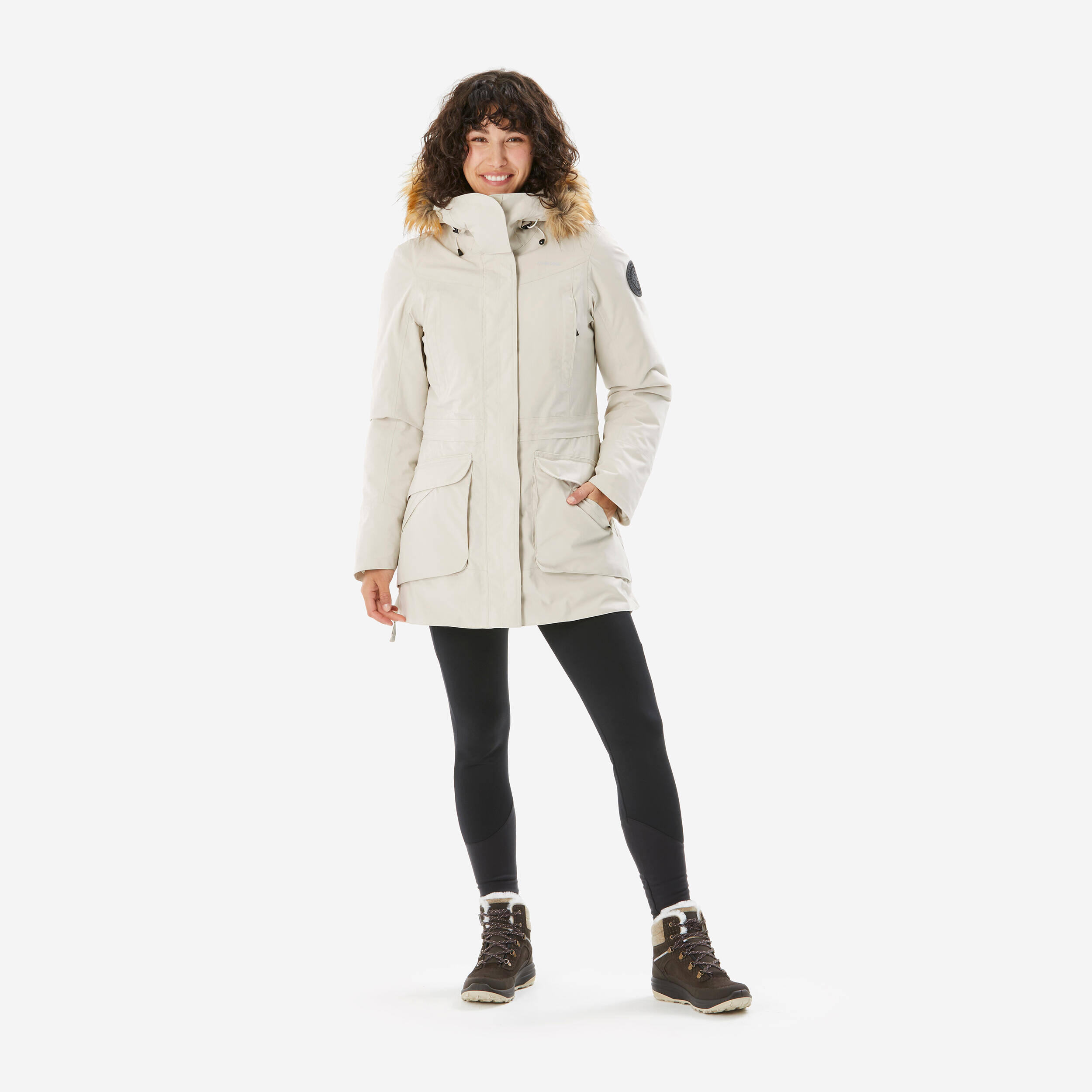 Women's Waterproof Hiking Parka -20°C NH900 - Beige -  5