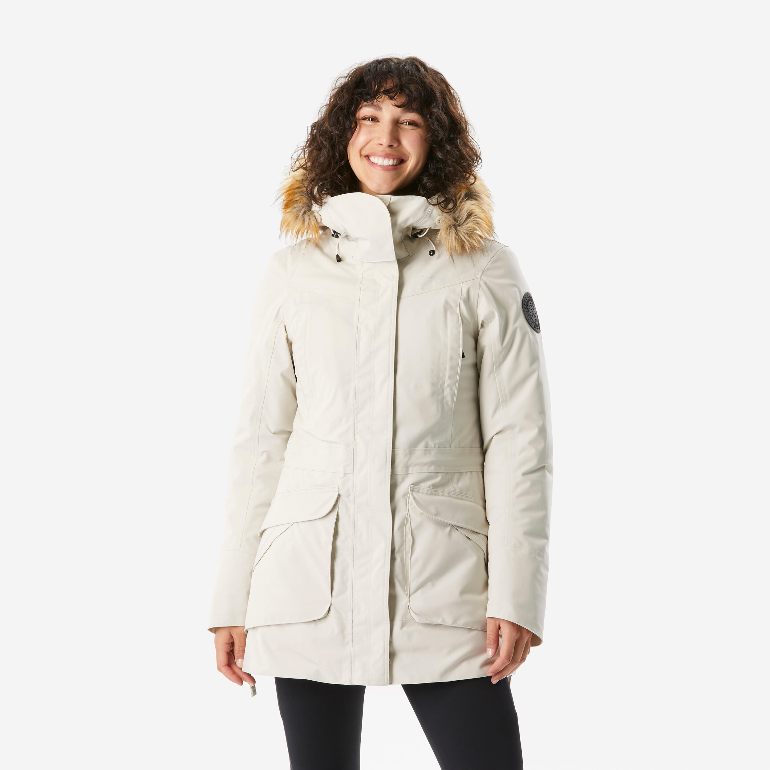 Women's Waterproof Hiking Parka -20°C NH900 - Beige