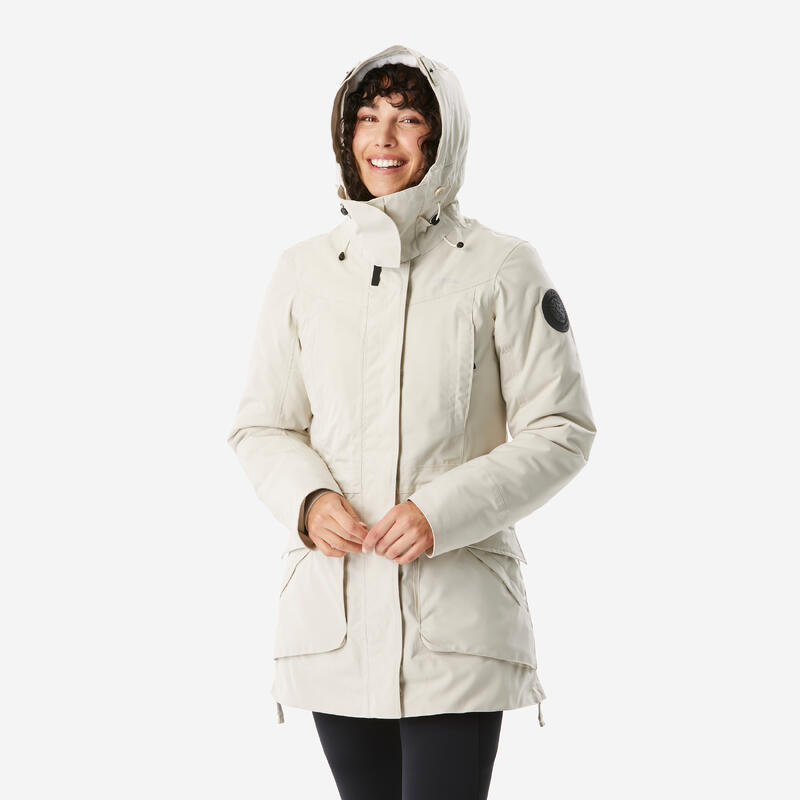 Parka de randonnée -20°C imperméable femme, NH900 beige