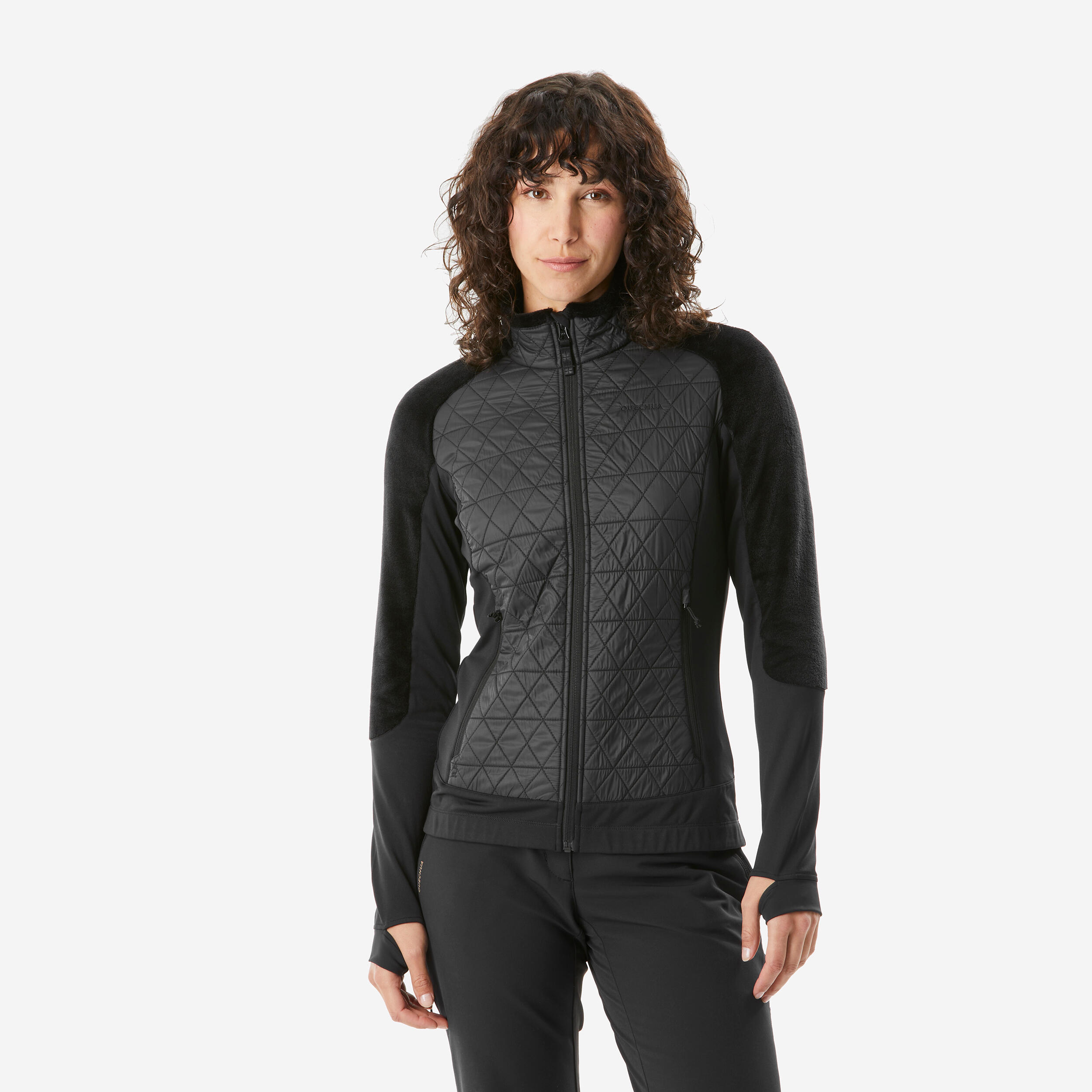 Warm hybrid hiking fleece jacket - SH900 MOUNTAIN - women