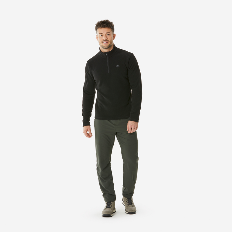 Polaire de randonnee MH100 Noir Homme pour les clubs et collectivites Decathlon Pro