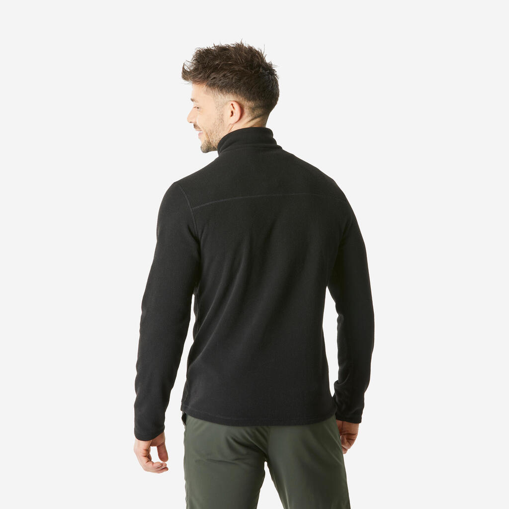 Polaire de randonnée montagne homme, MH100 demi zip gris