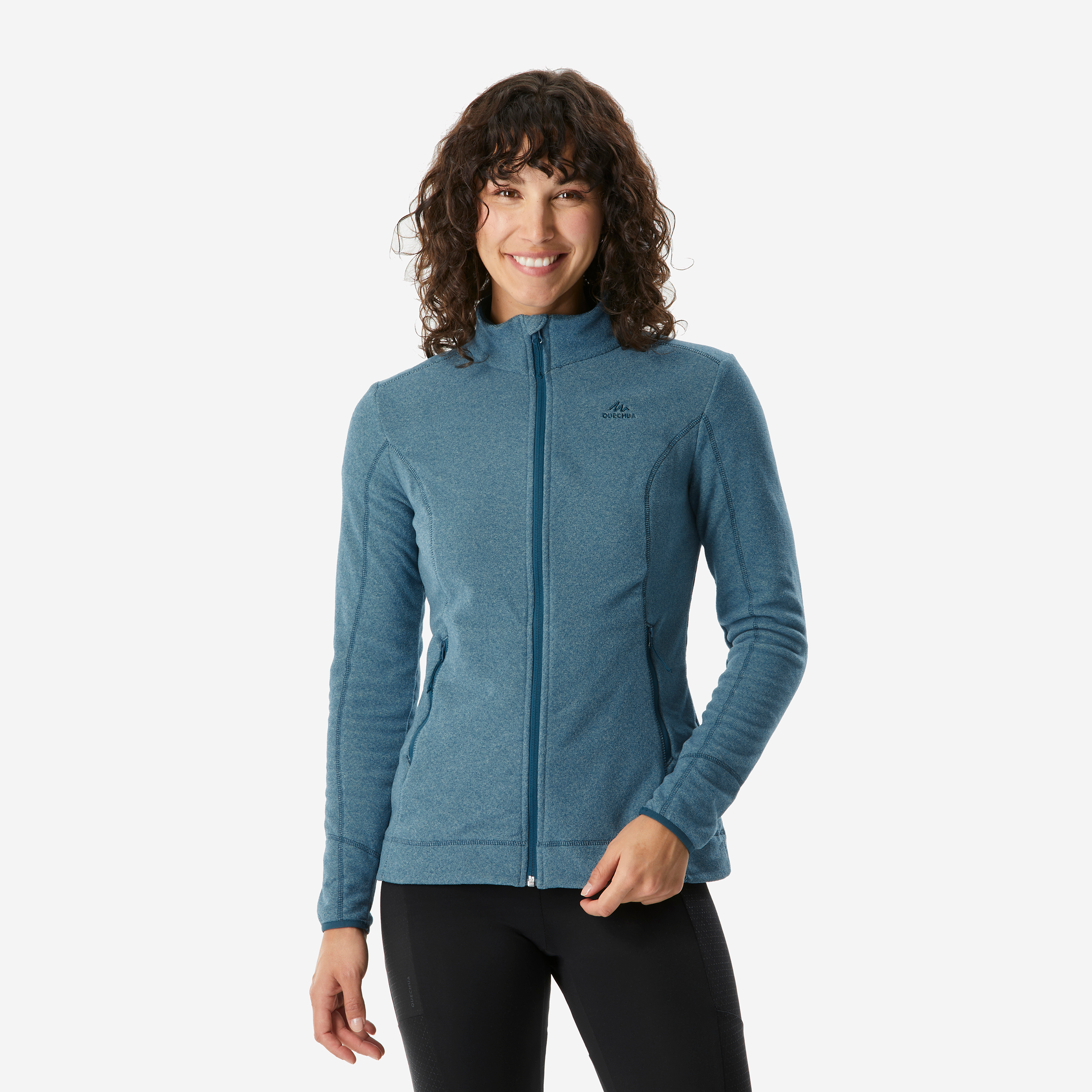 Polaire de randonnée montagne femme, mh100 full zip bleu - Randonnée - Trek - Quechua- Clubs - Entreprises - Collectivités - Associations