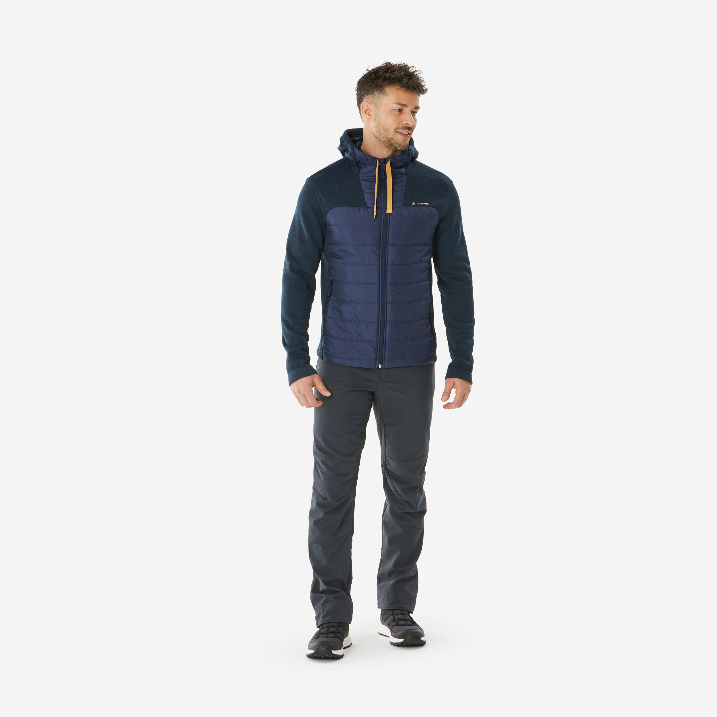 Men’s Hiking Sweatshirt - NH 100 Hybrid Black - QUECHUA