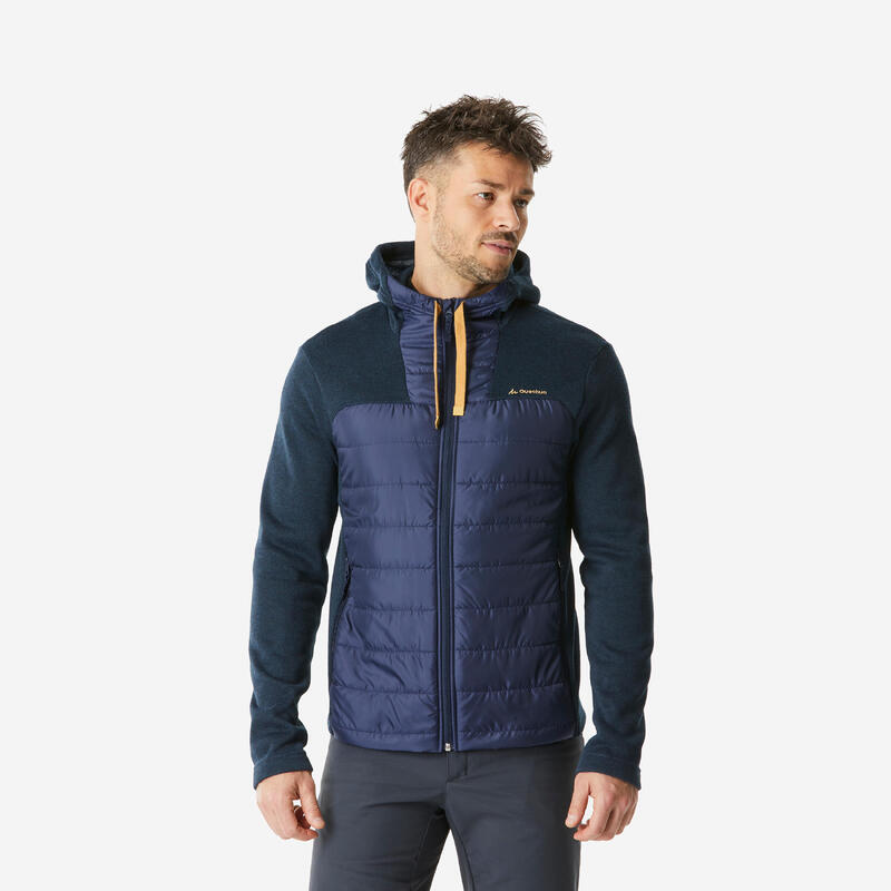 Felpa con cappuccio montagna uomo NH100 Hybrid blu