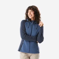 Sweat à capuche de randonnée femme, NH500 Hybrid noir