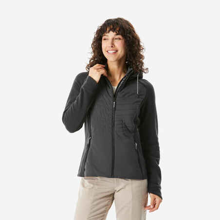 Sudadera con capucha hybride para senderismo Mujer Quechua NH500 negro