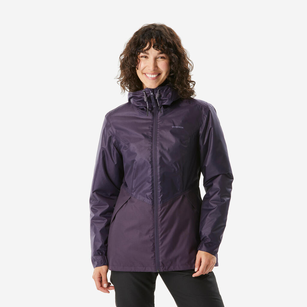 PARKA IMPERMEABLE MUJER SH100 -5 °C MORADO