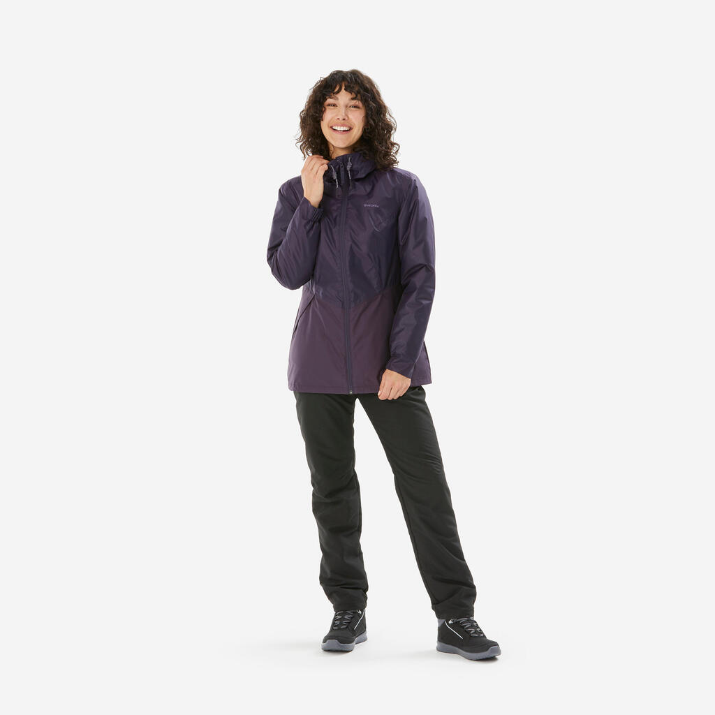 PARKA IMPERMEABLE MUJER SH100 -5 °C MORADO