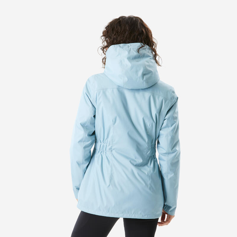 Veste de randonnée -10°C imperméable femme, NH500 bleu
