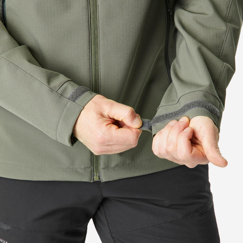 Veste de trek coupe-vent softshell homme, MT500 khaki