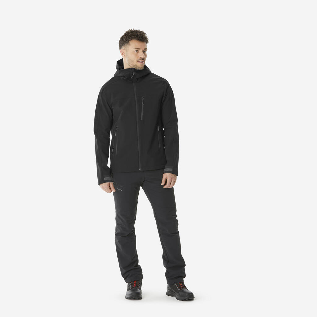 МЪЖКО SOFTSHELL ЯКЕ ЗА ПРЕХОДИ WINDWARM 500, ЧЕРНО