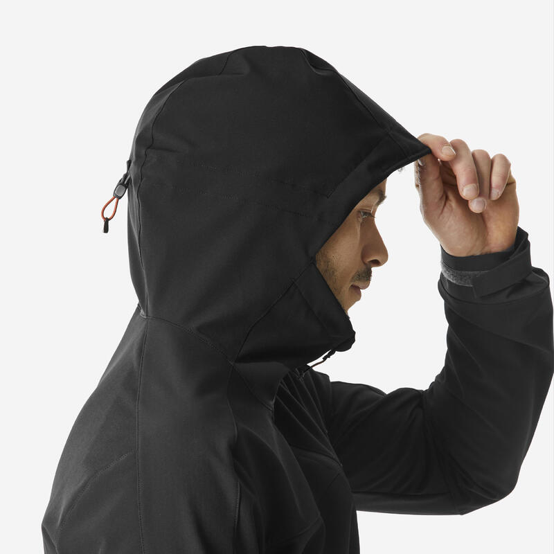 Erkek Outdoor Trekking Rüzgar Kesici Softshell Mont - Siyah - MT500
