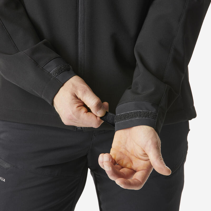 Erkek Outdoor Trekking Rüzgar Kesici Softshell Mont - Siyah - MT500