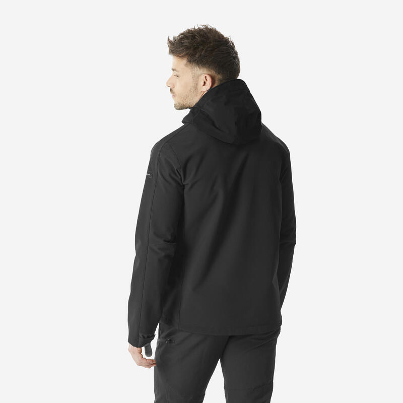Erkek Outdoor Trekking Rüzgar Kesici Softshell Mont - Siyah - MT500