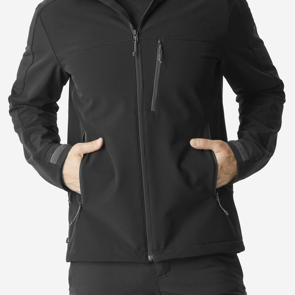 МЪЖКО SOFTSHELL ЯКЕ ЗА ПРЕХОДИ WINDWARM 500, ЧЕРНО