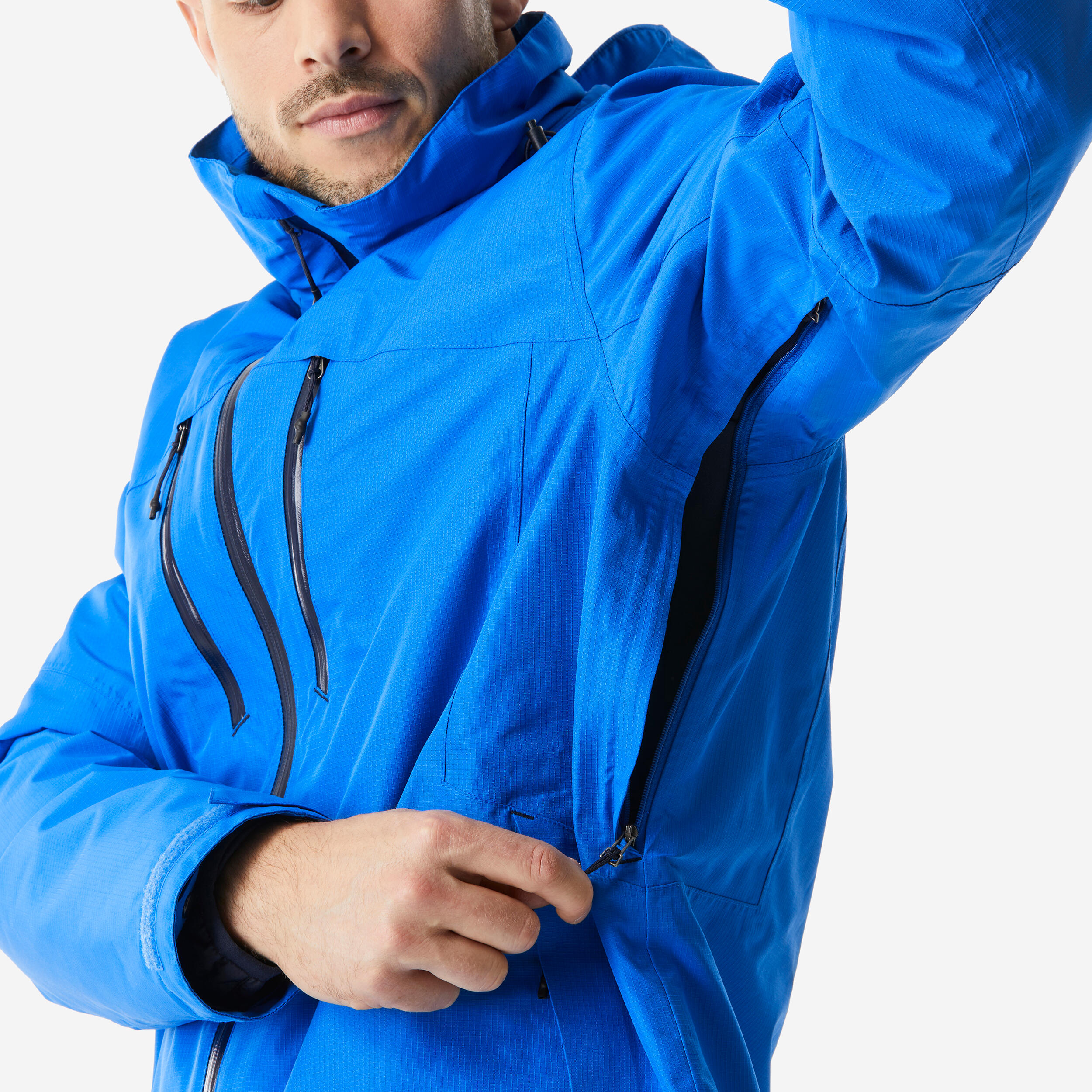 Men’s 3in1 waterproof hiking jacket -10°C, MH500 Mountain - Blue 7/13