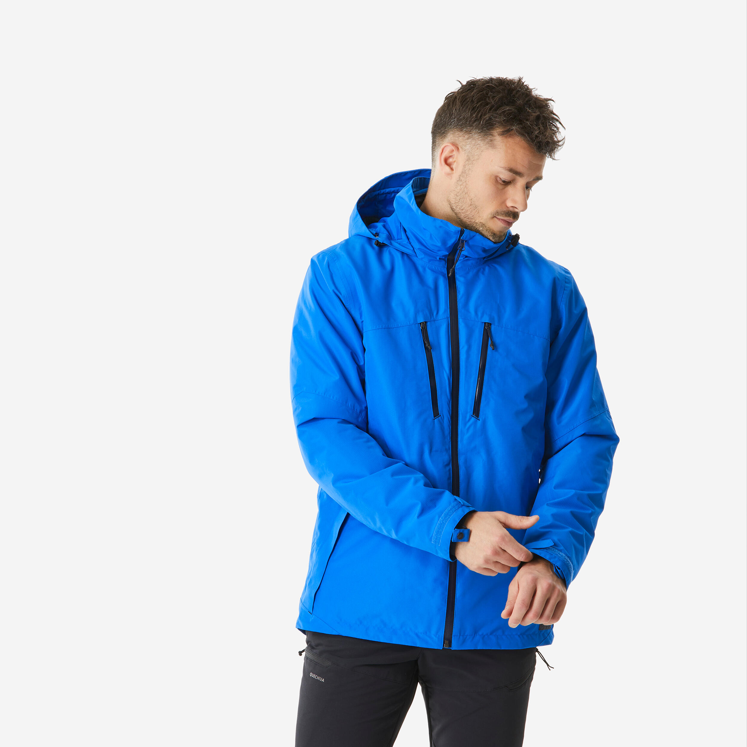 Men’s 3in1 waterproof hiking jacket -10°C, MH500 Mountain - Blue 5/13