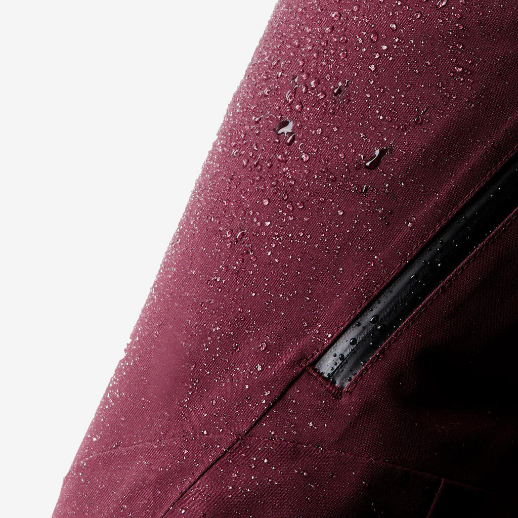 Women's Warm and Breathable Ski Trousers 500-Burgundy