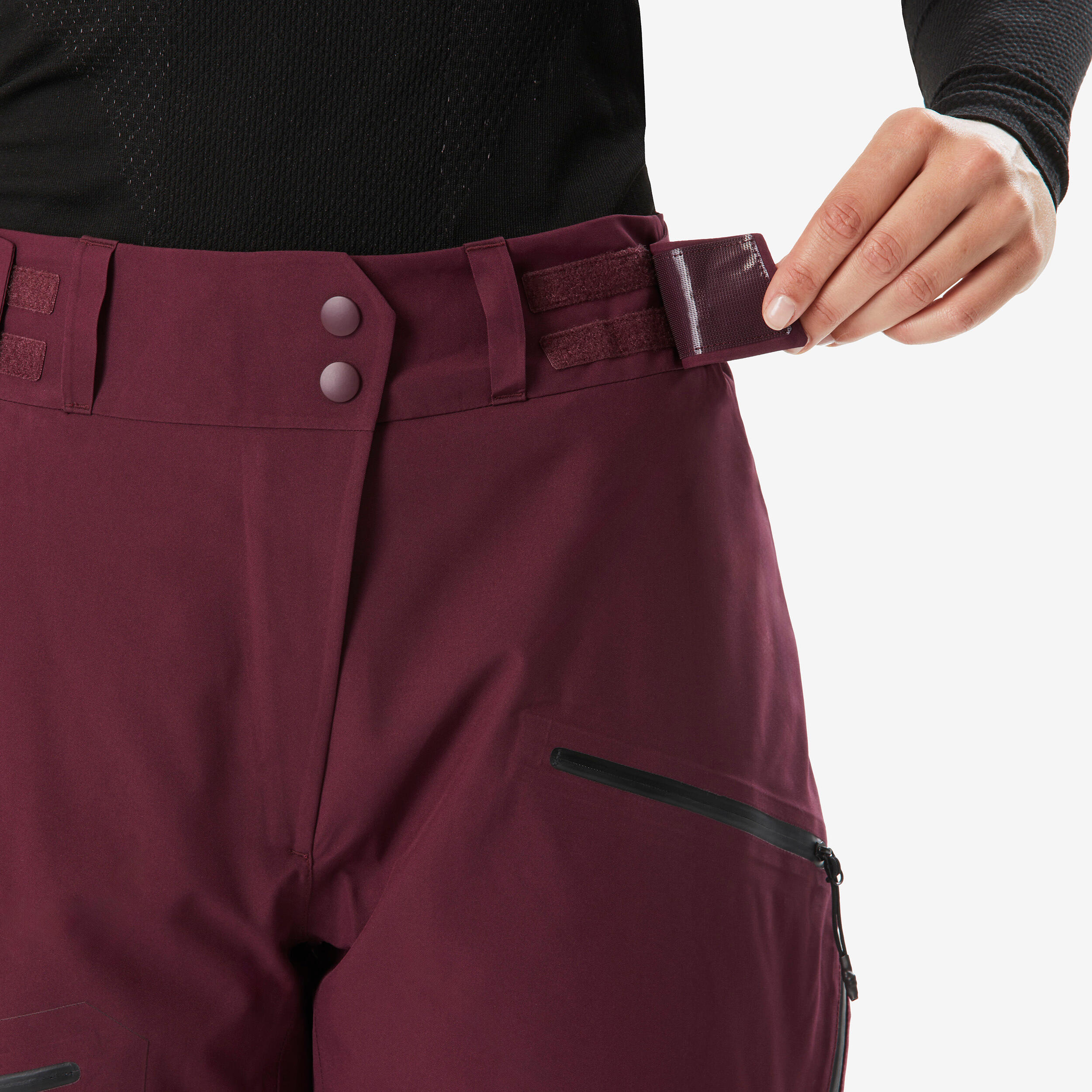 Skihose Damen warm und atmungsaktiv Damen - 500 bordeauxrot 6/7