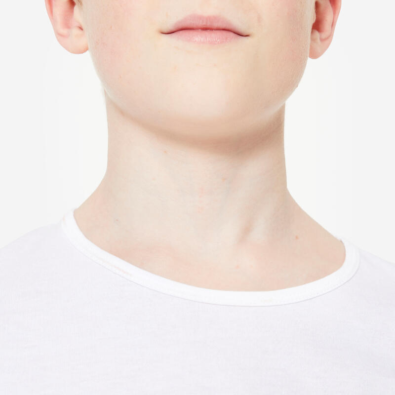 T-shirt bianca bambino ginnastica regular fit 100% cotone