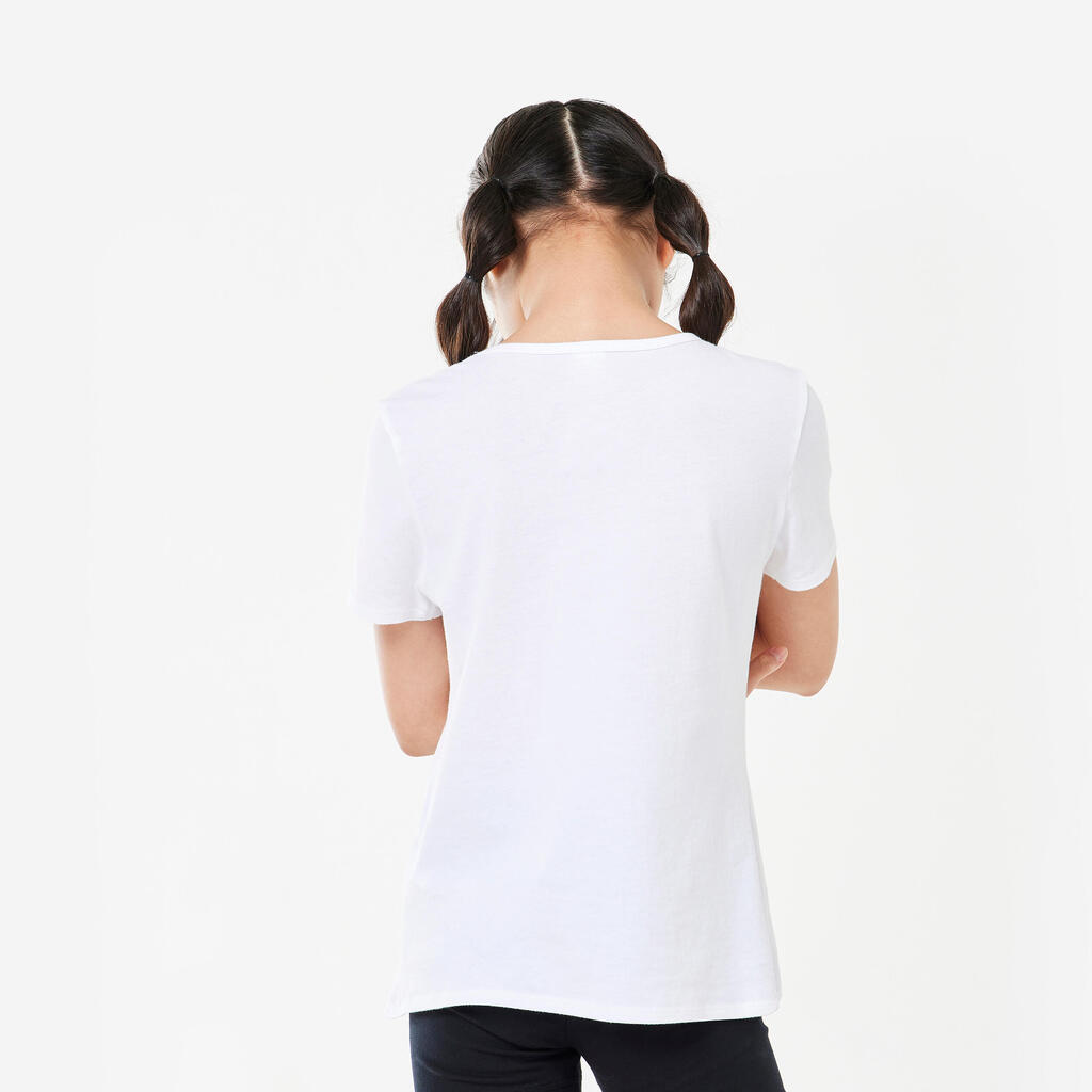 Zēnu īspiedurkņu vingrošanas T krekls “100”, balts
