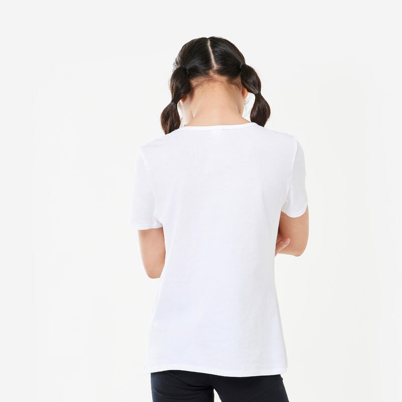 T-shirt em Algodão Ginástica Criança Unissexo Branco