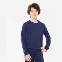 Kids' Warm Crew Neck Brushed Unisex Jersey Sweatshirt - Navy