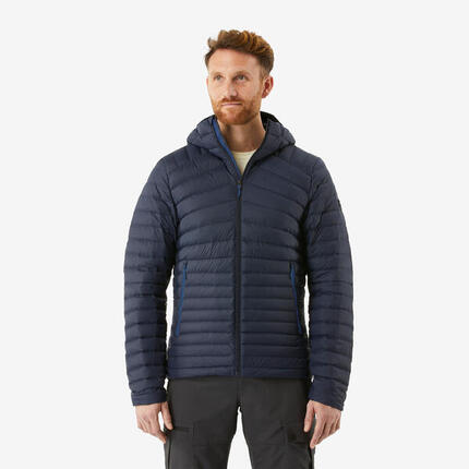 Doudoune à capuche de randonnée -5°C homme, MT100 bleu