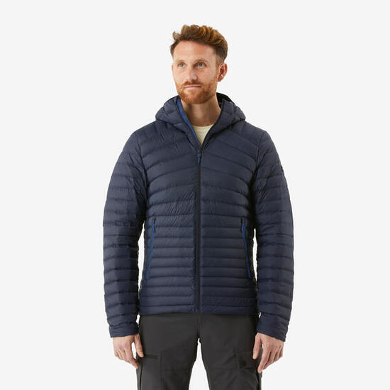 Doudoune à capuche de randonnée -5°C homme, MT100 bleu
