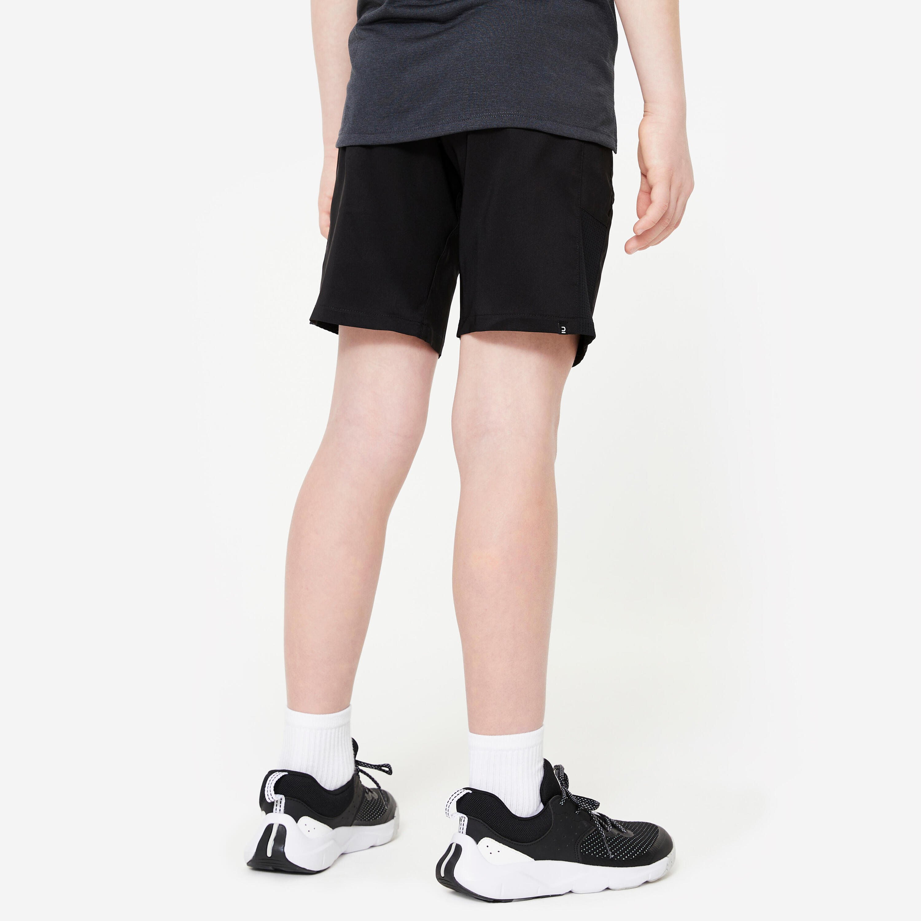 Ademende multisport short voor kinderen zwart 4/5